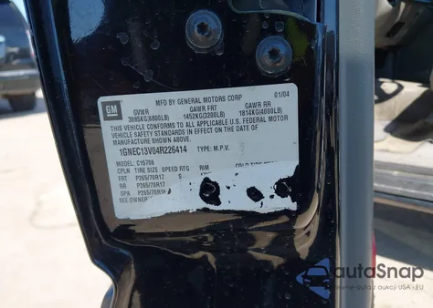 2004 Chevrolet Tahoe Ls from USA, damaged, VIN 1GNEC13V04R226414